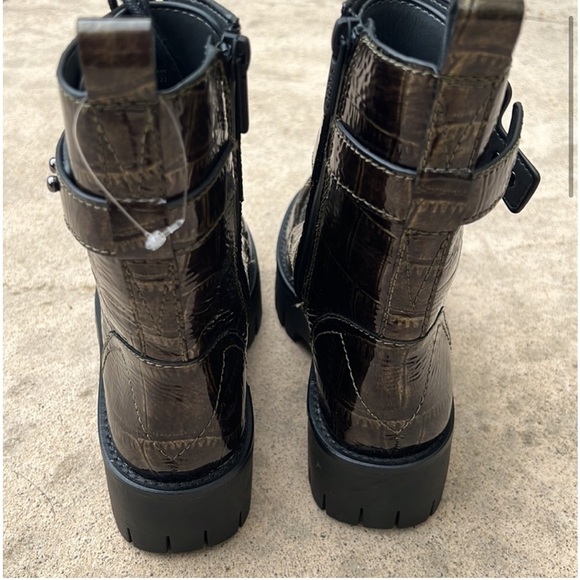 Franco Sarto Dana Women's Black Bronze Combat Boot Women's Size 5 - Picture 8 of 13